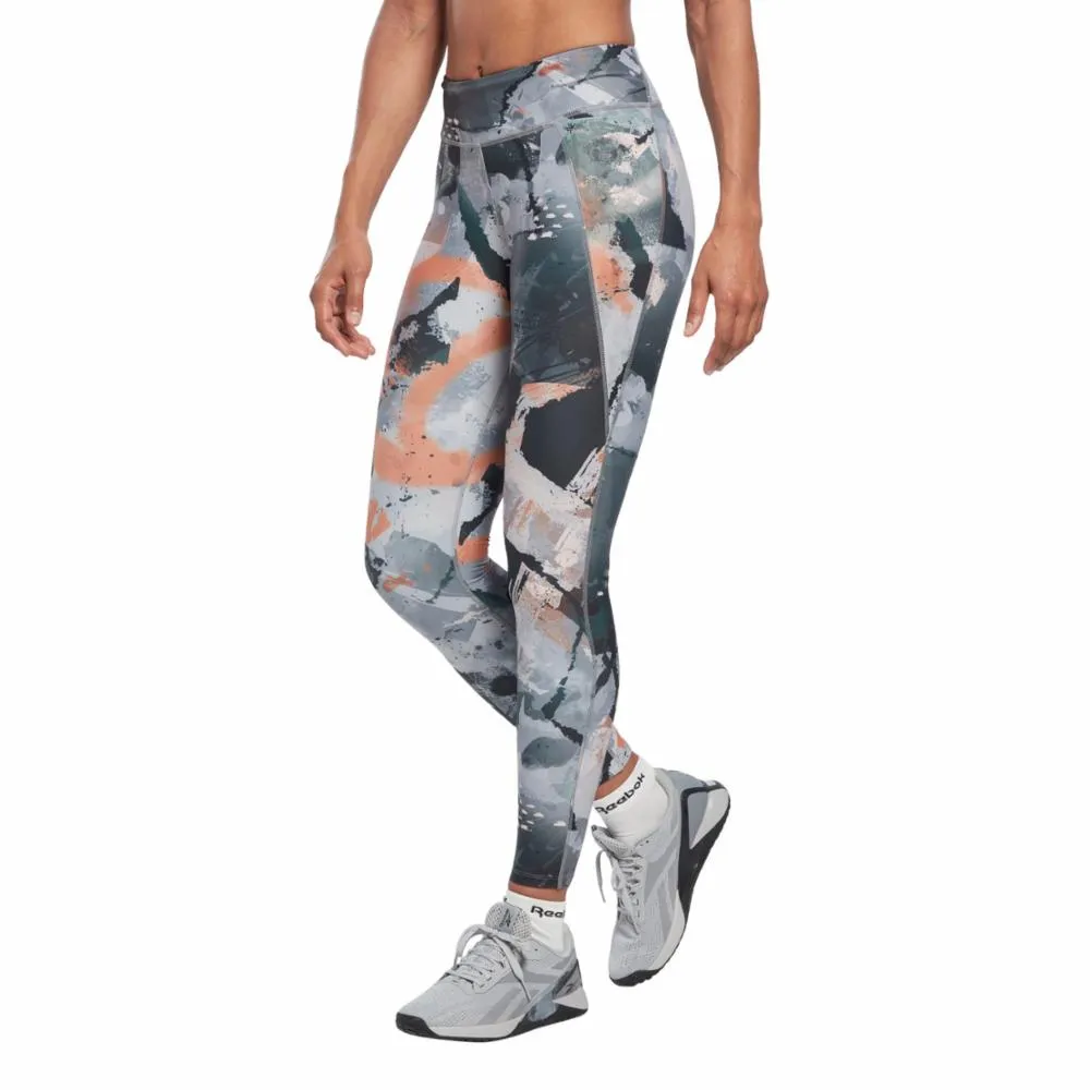 Reebok Apparel Women Lux Allover Print Bold Leggings PUGRY3