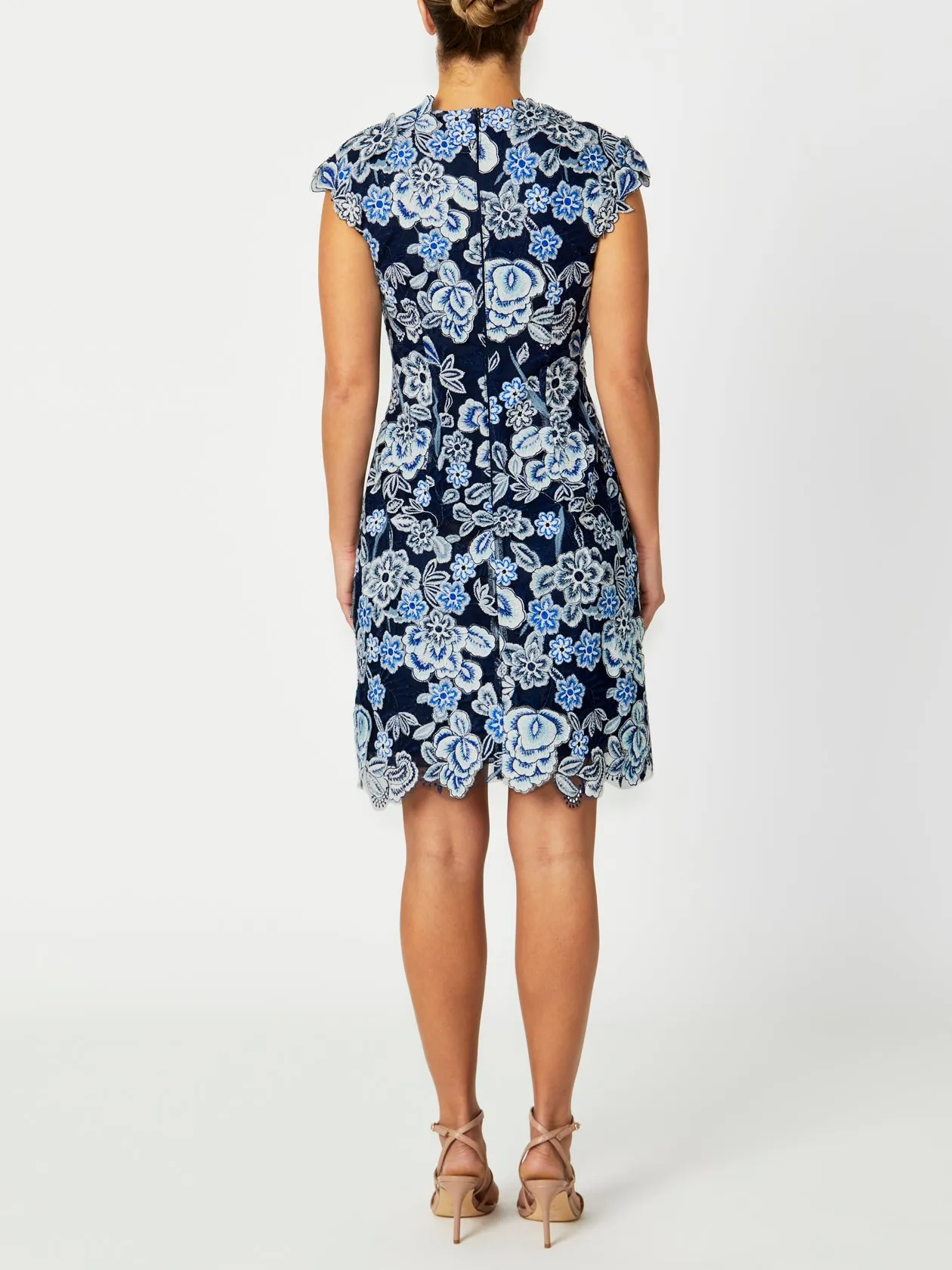 Ruby Navy Embroidered Dress