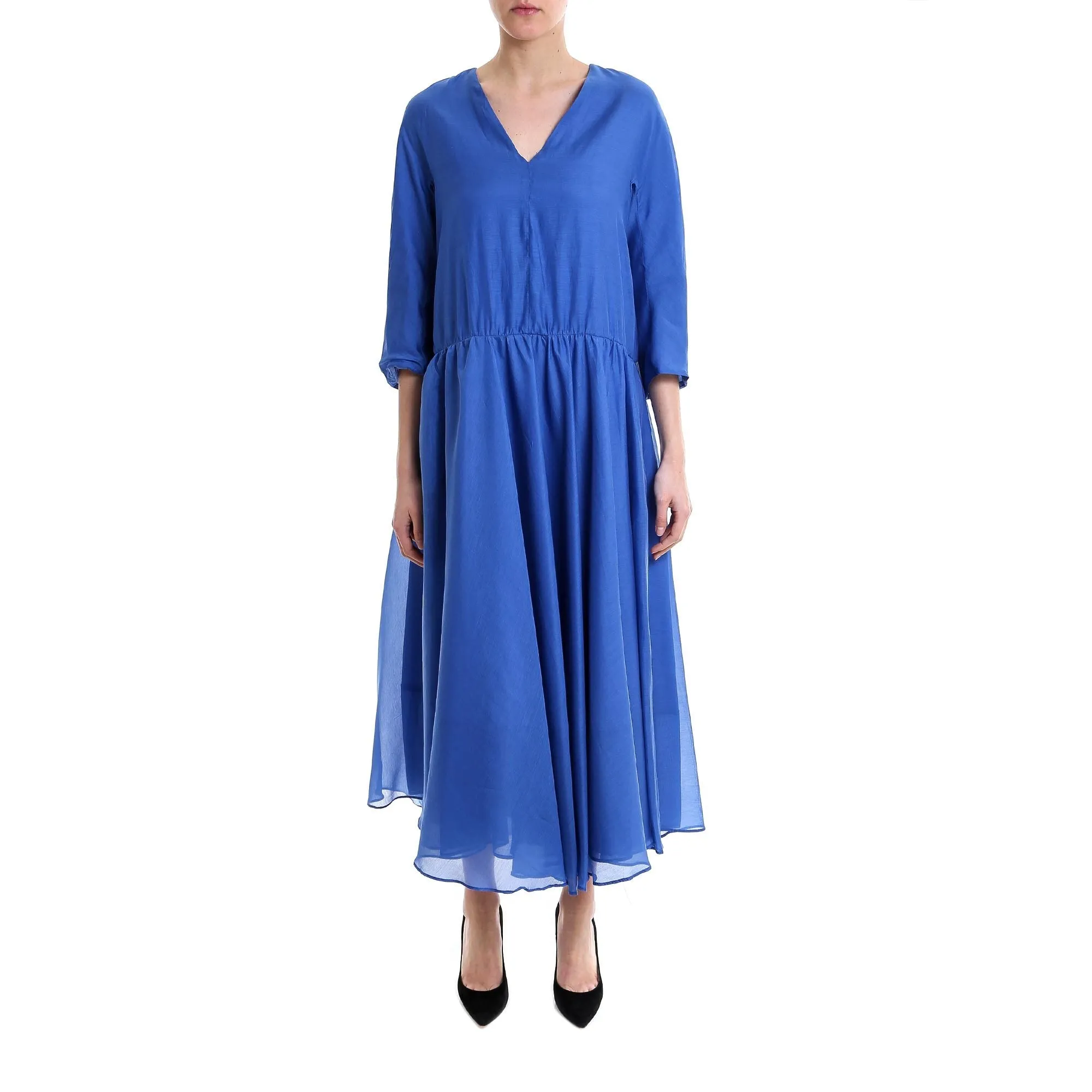 'S Max Mara Gathered Skirt Dropped Waist Dress