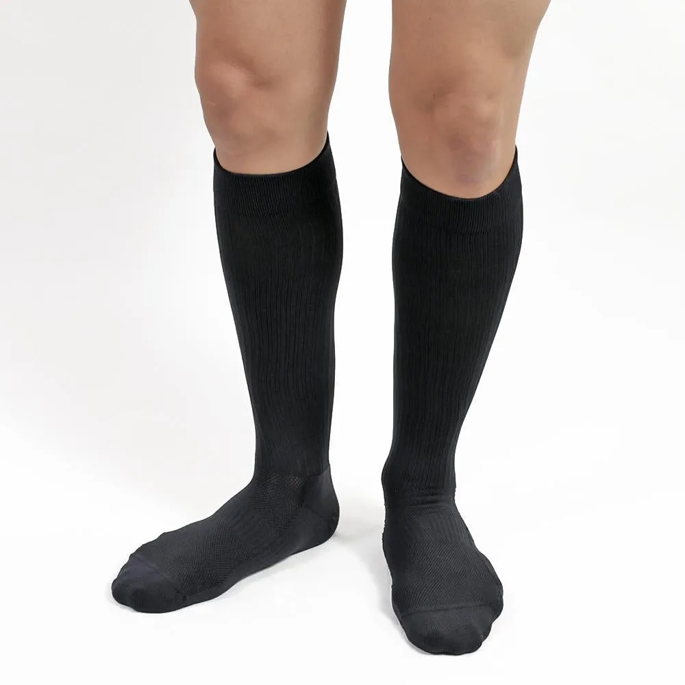 Salvere Recovery Wear, Knee High Unisex Cushion Sole Socks, Closed Toe, 15-20 mmHg