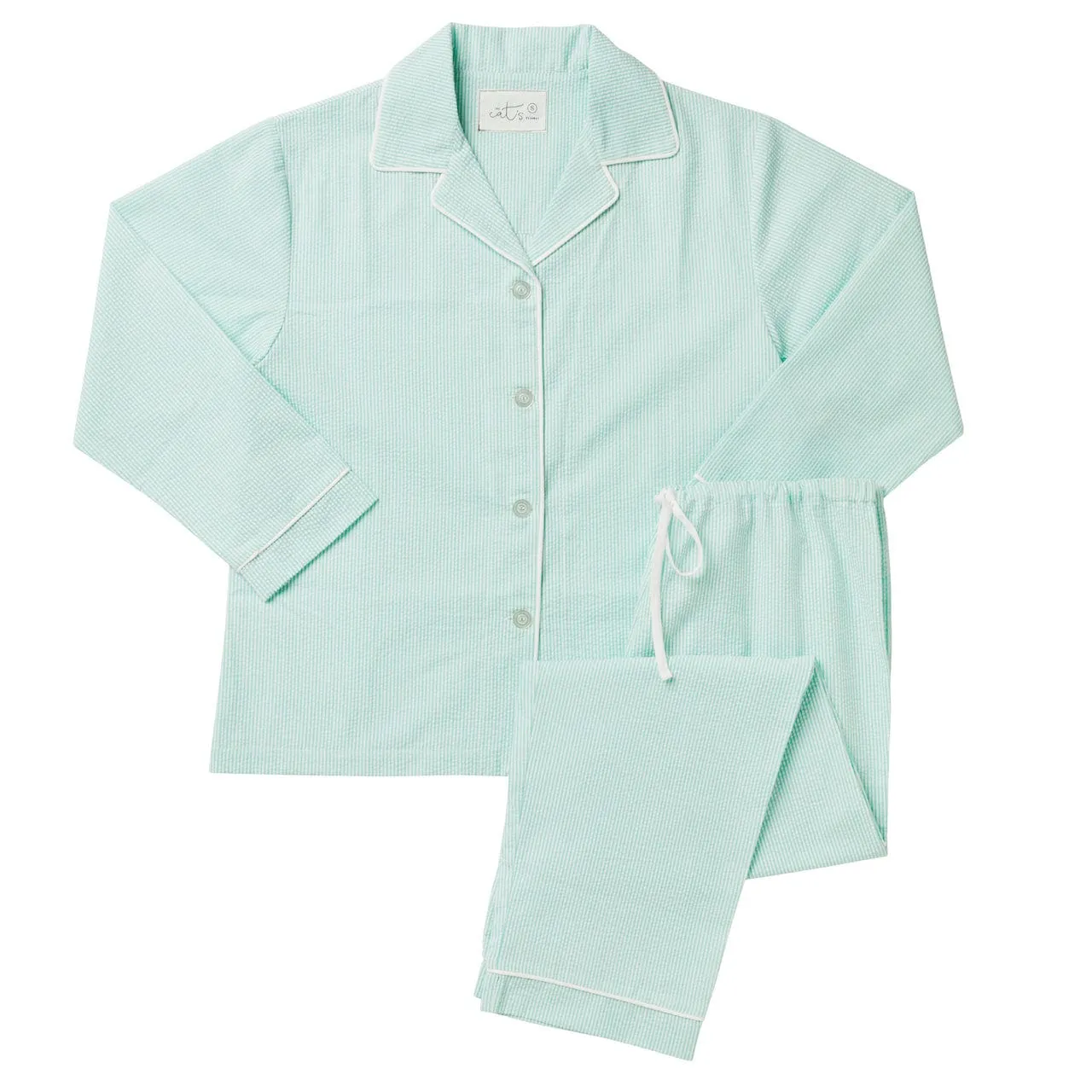 Seersucker Stripe Pajama - Mint