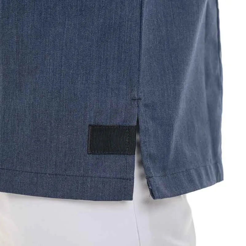 Shade Denim Blue Men's Short Sleeve Kitchen Coat - MOLINEL