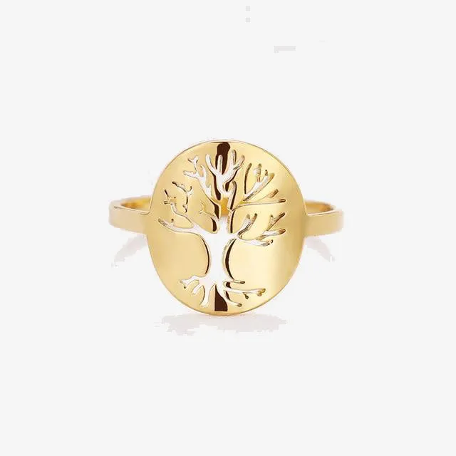 Stainless Steel Rings Tree Of Life Ring Ladies