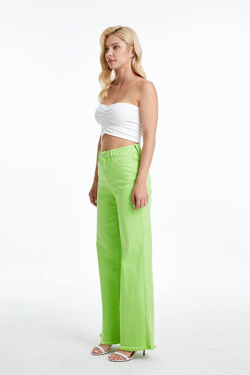 STELLA HIGH RISE WIDE LEG JEANS BYW8138 (BYHE019) GREEN