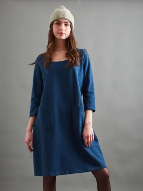 Sylvan Shift Dress - Loop Knit Blue