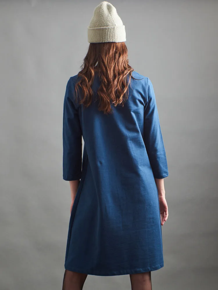 Sylvan Shift Dress - Loop Knit Blue