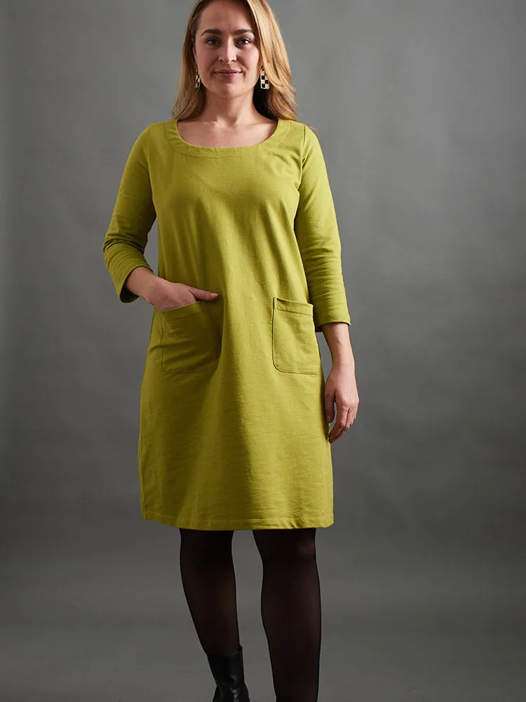 Sylvan Shift Dress - Loop Knit Moss