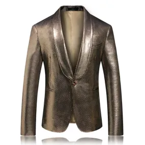 The Champlain Gold Slim Fit Blazer Tuxedo Jacket