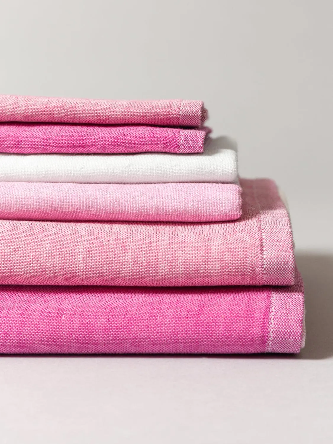 Two-Tone Chambray Towel, Pink 2