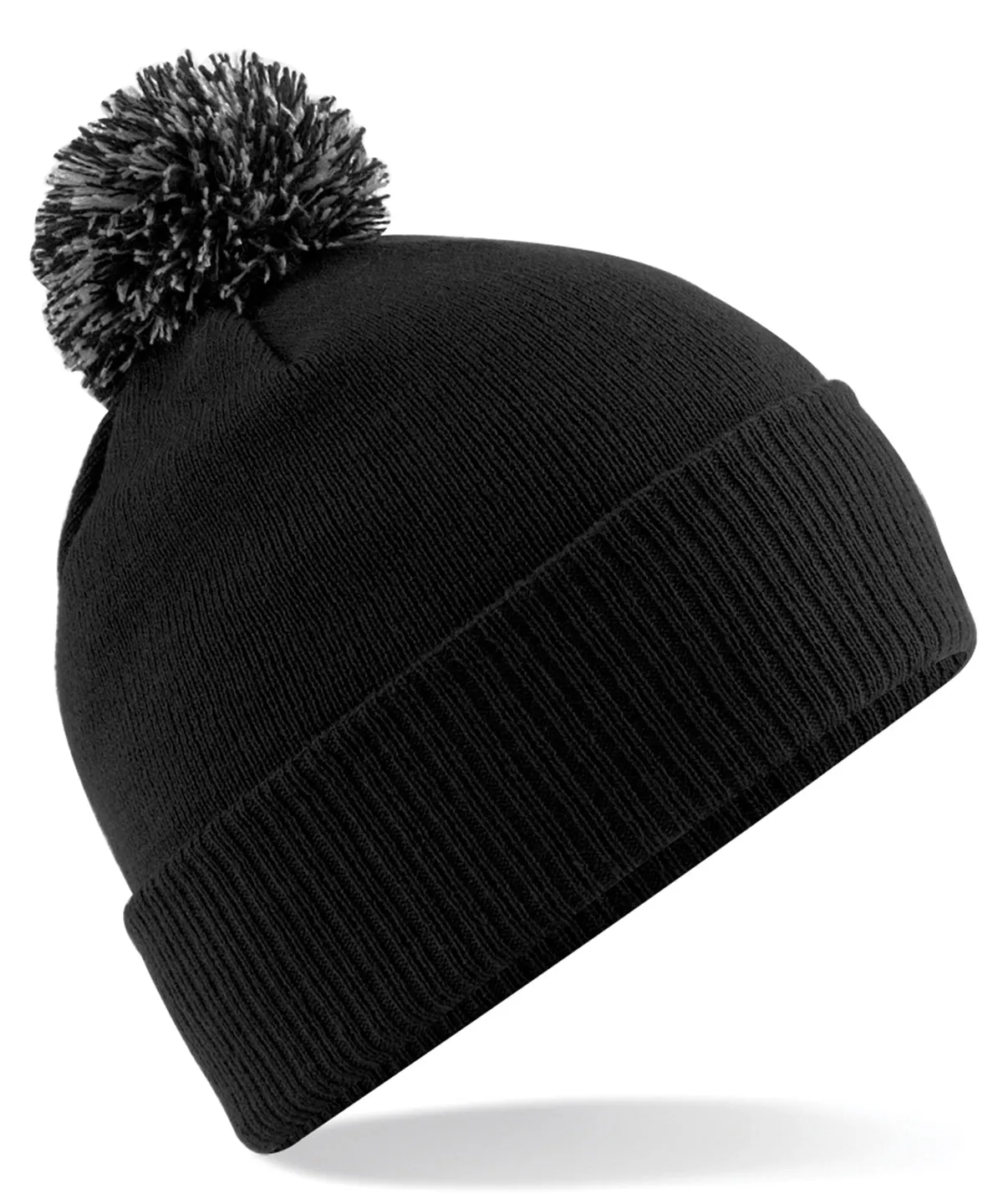 Unisex Beechfield Snowstar Rib Knit Acrylic Pom Beanie {BC450}