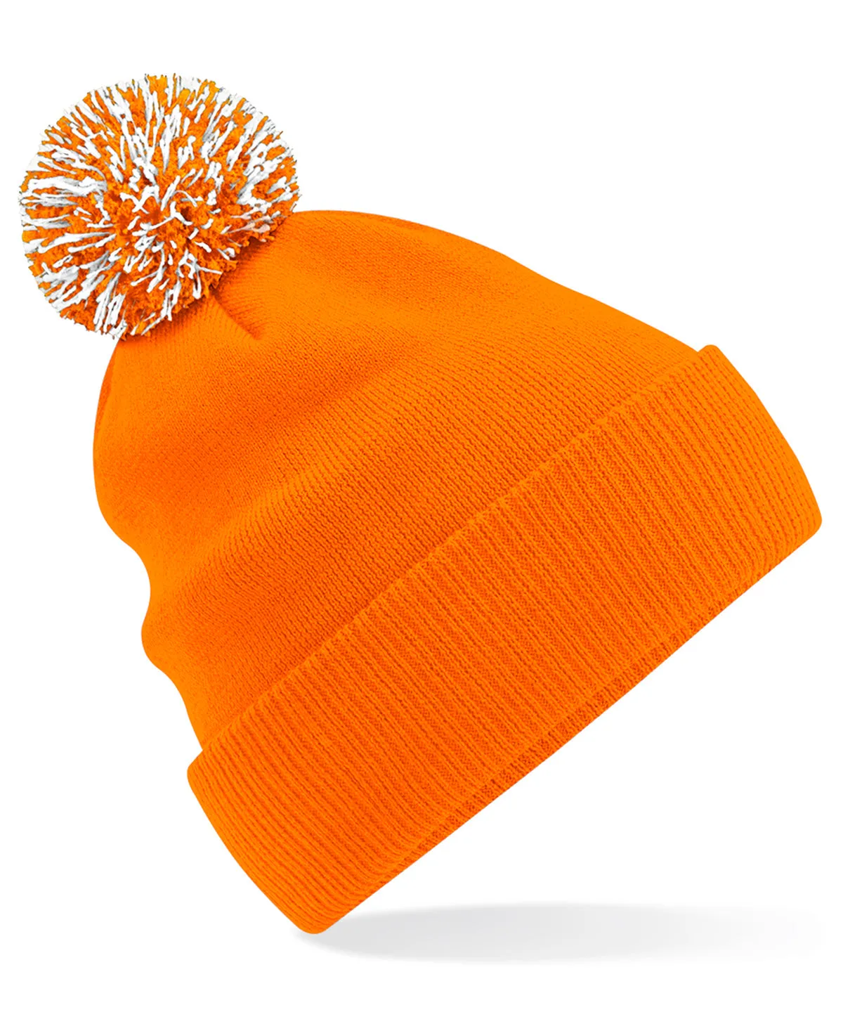 Unisex Beechfield Snowstar Rib Knit Acrylic Pom Beanie {BC450}