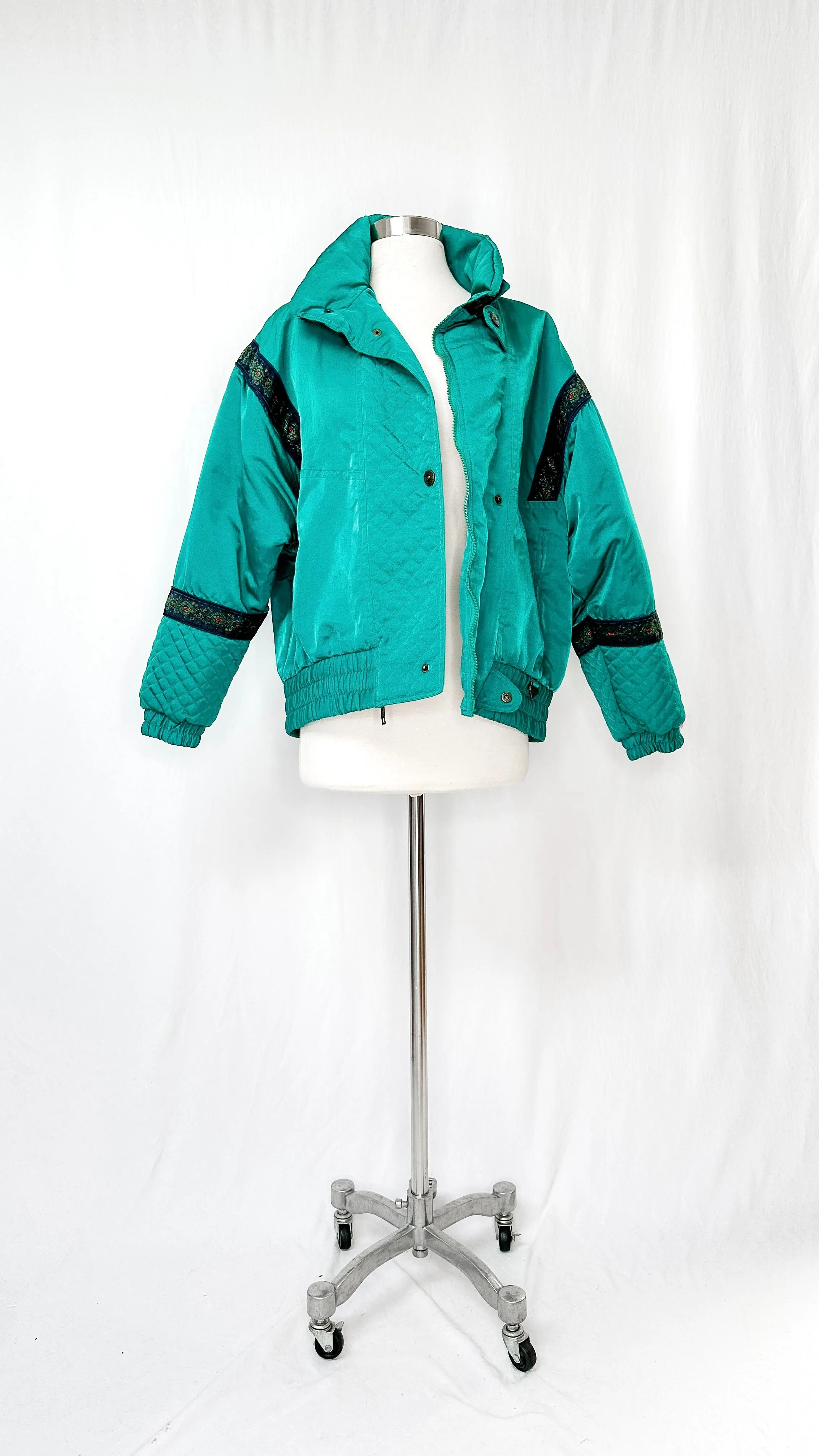 Vintage 80’s Fera Skiwear Bright Teal Coat (10)