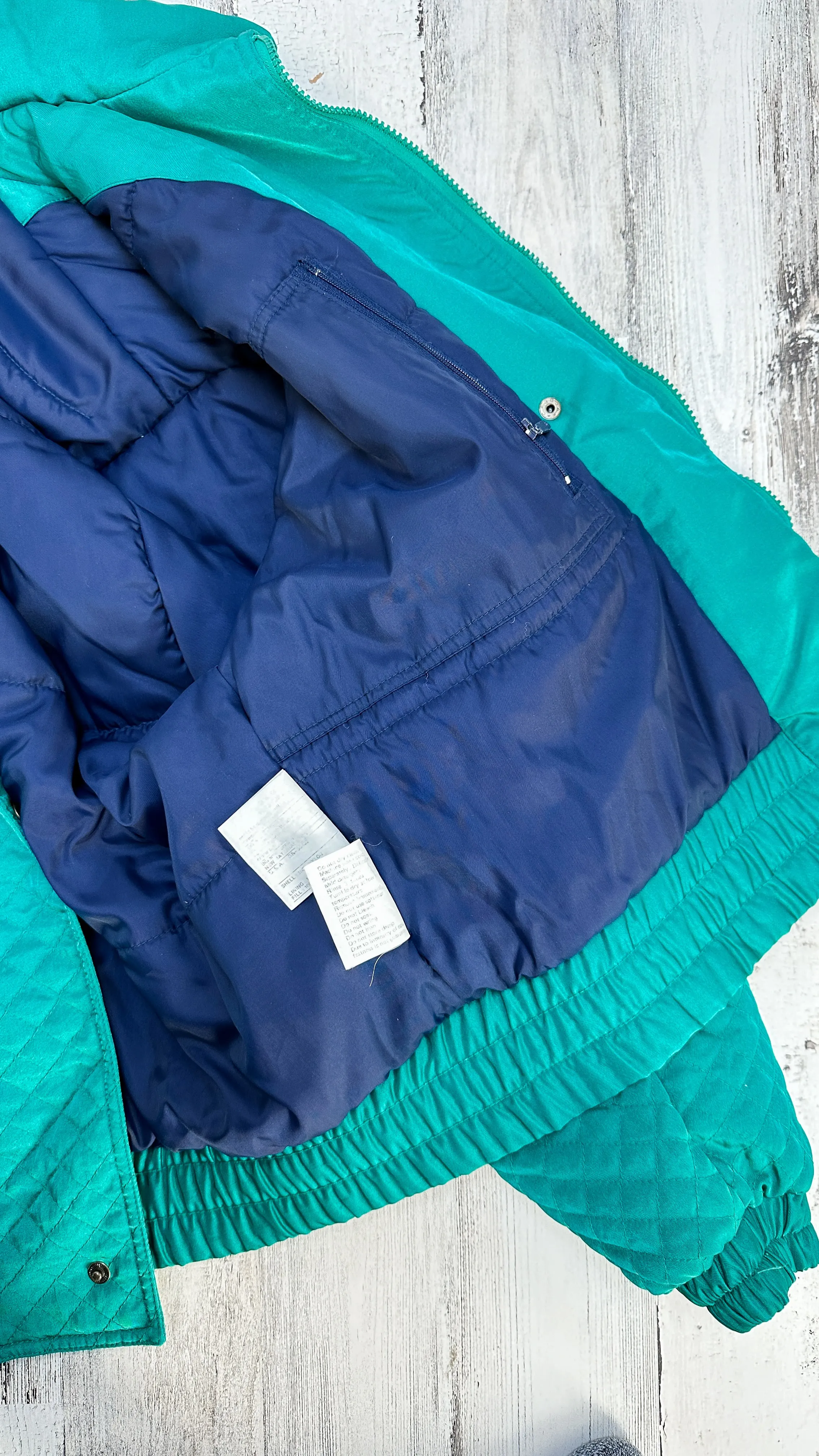 Vintage 80’s Fera Skiwear Bright Teal Coat (10)