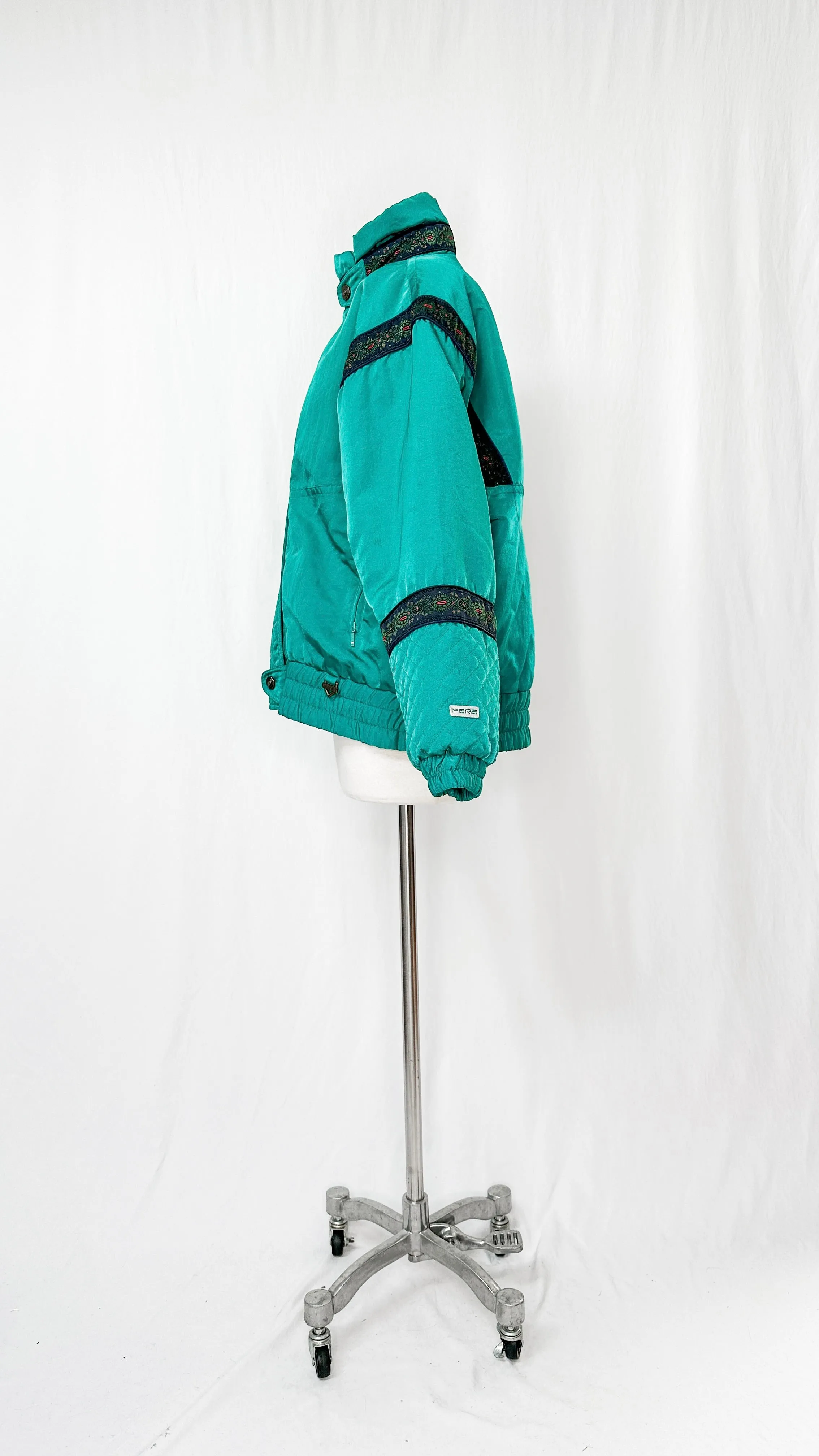 Vintage 80’s Fera Skiwear Bright Teal Coat (10)