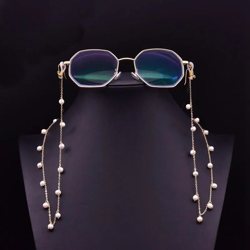 Vintage Handmade Natural White Pearls Eyeglasses Chains