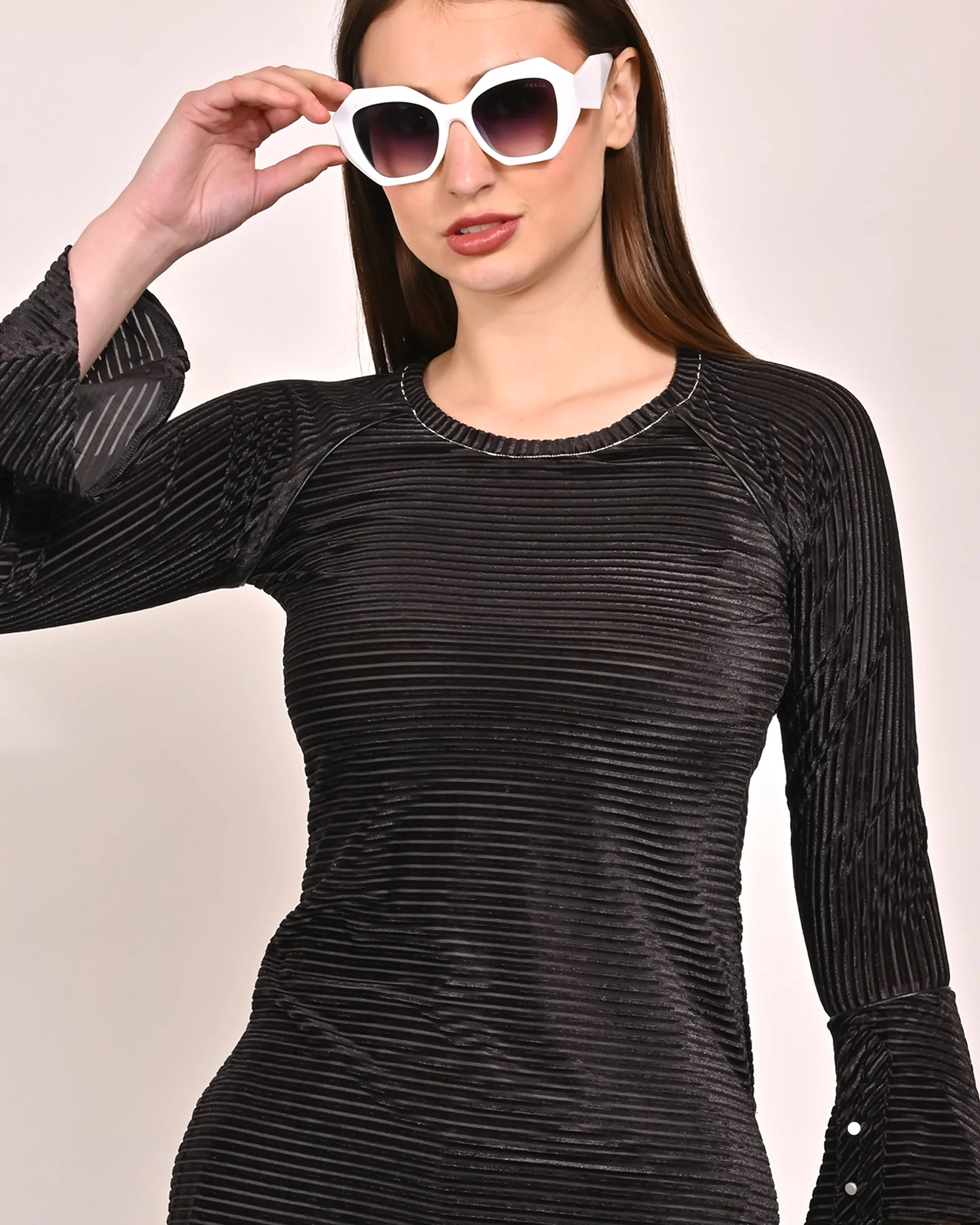 Women Black Long Sleeve Top