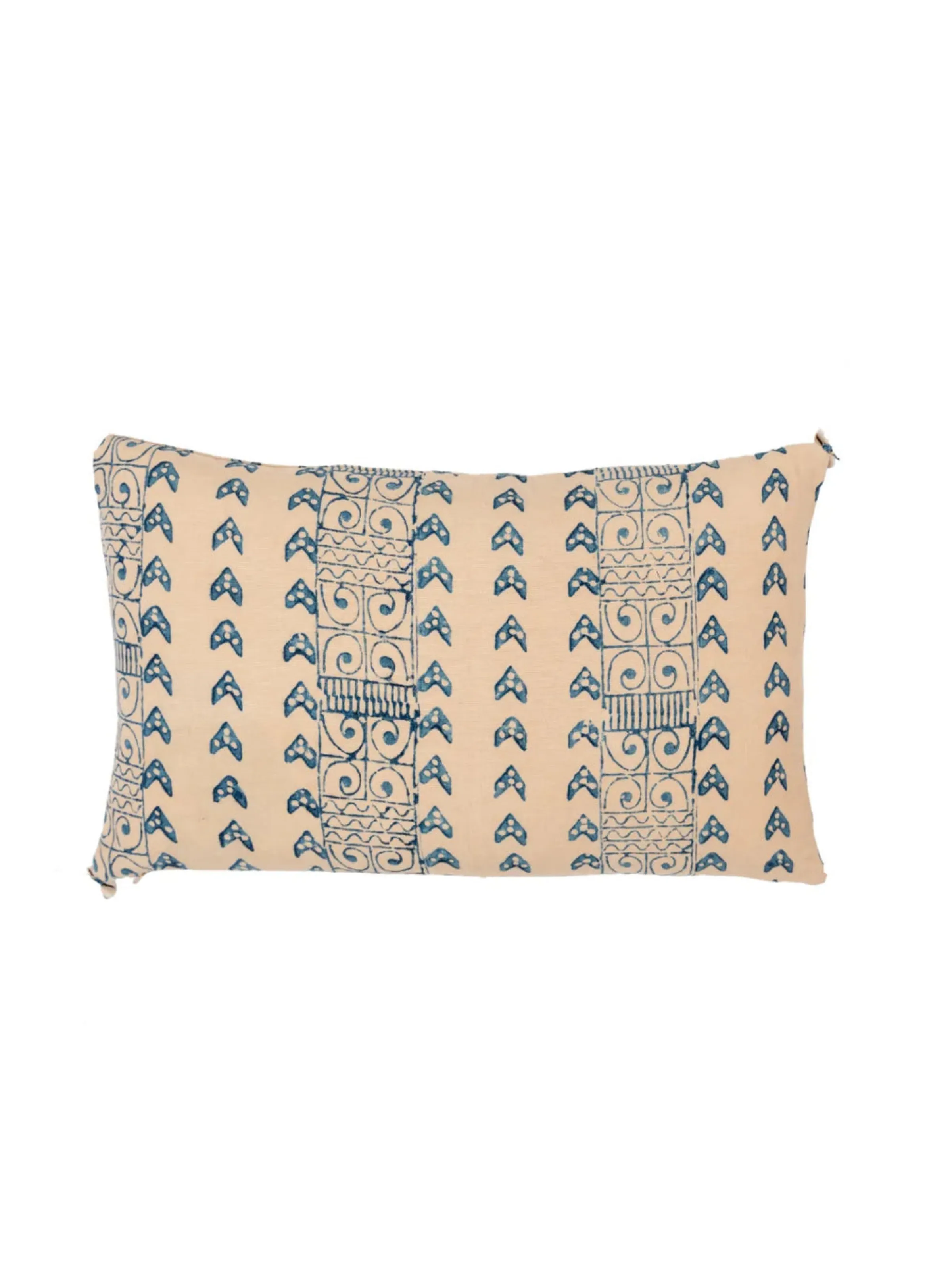 Zambia Blue Petit Lumbar Pillow Cover, No Tassels