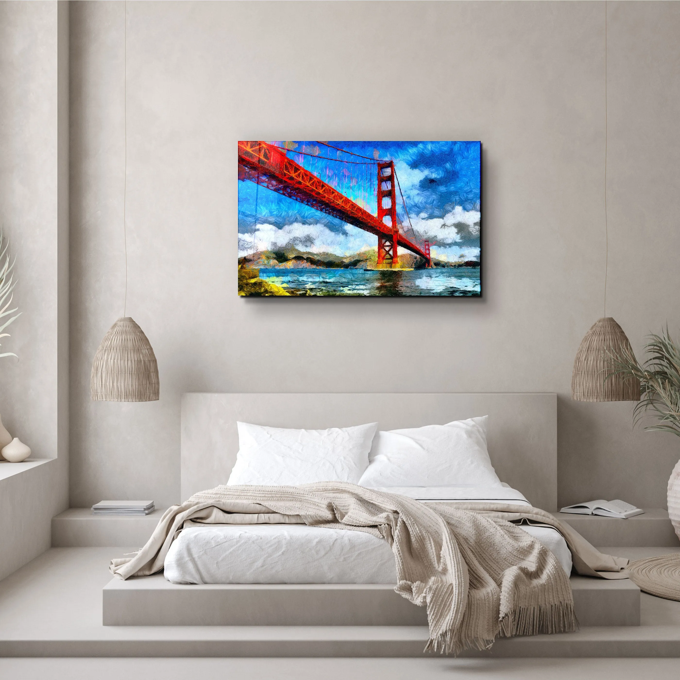 ・"Abstract Colorful Bridge"・Glass Wall Art